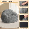 Cozy Faux Fur Bean Bag Chair with Armrest, Soft Bean Bag Couch for Gaming, Reading & Relaxing - 3 of 4