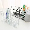 LunaLulinlk Toothbrush Holder Rack with Mouthwash Cup Holder Slots, Toothbrush Toothpaste Holder Wall-Mounted Drill Free Storage Rack White - 2 of 4