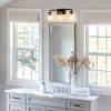 DORESshop 24 in. 3-Light Black Industrial Bell Vanity Light for Bathroom Mirror with Water Glass Shades - 4 of 4