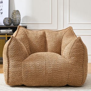 Sapphtopaz Chenille Bean Bag Chair Lazy Sofa Chair Bean Bag Chairs for Adults with Highly Resilient Foam Accent Chair for Living Room, Bedroom - 1 of 4