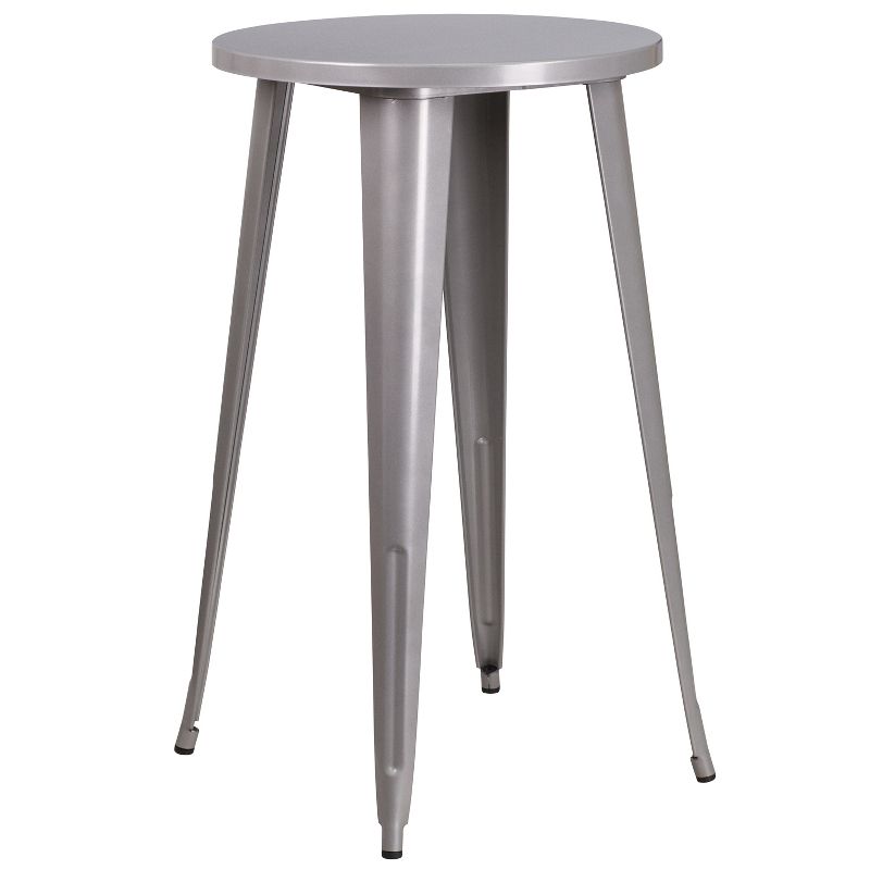 Merrick Lane Round Bar Height Patio Table with Powder Coated Galvanized Steel Frame for Indoor and Outdoor Use, 1 of 6