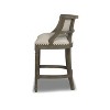 PAGED 38" High Bar Stools Modern Upholstered Counter Stools with Resin Rattan Back, Set of 3, Arms and Wooden Legs for Pub, Dining Room - 2 of 4