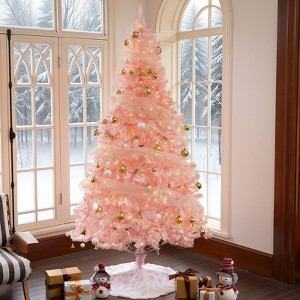 GOTGELIF Pre-Lit Dreamy Holiday Tree Pink 7.5Ft Christmas Tree with Twinkling Lights Xmas Decoration - 1 of 4