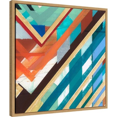 Sylvie Maple Framed Abstract Geometric Canvas Wall Art, 22 x 22 Inches
