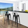 Tangkula Set of 4 Metal Bar Stools 30" Industrial Height Chair Low Back - 2 of 4