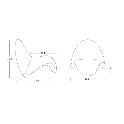 Sculptural Teal Wool Blend Geometric Metal Accent Chair