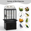 71" H Bird Cage, Large Rolling Birdcage with Top Stand & Storage Cabinet,Black Walnut Wood Parakeet Cage for Macaw Parrot Cockatiel Budgie - 4 of 4