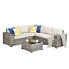 Marlton 6pc Wicker Outdoor Patio Furniture Set Conversation Sofa Sectional with a Table and Cushions - image 2 of 4