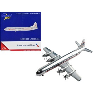 Lockheed L-188 Electra Commercial Aircraft "American Airlines" Silver w/Red Stripes 1/400 Diecast Model Airplane by GeminiJets - 1 of 3