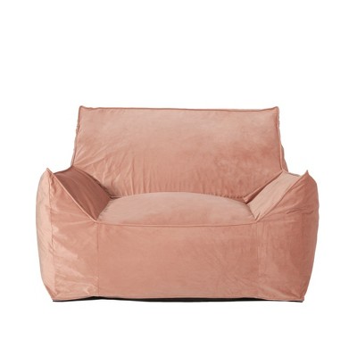 Velveteen Bean Bag Chair with Armrests