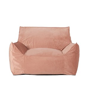 Velveteen Bean Bag Chair with Armrests - 1 of 4