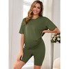 INSPIRE CHIC Women Maternity Set Tie Dye Short Sleeve and Shorts Set Pregnancy Pajama Outfits Bike Shorts - 2 of 4