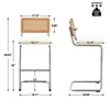 Bekrvio Bar Stools Set of 2/3/4, 26”/30" Barstool with Rattan Back, Velvet-Upholstered & Chrome Frame,Mid Century Modern Kitchen Stool for Island - 4 of 4