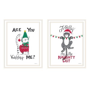 2- Piece Vignette Are You Kidding ME? White Framed Wall Art for Living Room, Bedroom Wall Art Print for Home Decor by Deb Strain - 1 of 4