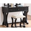 Sapphtopaz Makeup Vanity Desk with Foldable Mirror, Wood Makeup Table with 3 Drawers & Cushioned Stool Dresser For Bedroom - 2 of 4
