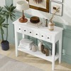 KIGFTSOD Entryway Table with 2 Drawers, Rustic Console Table with Open Shelf and Rubber Wood Legs for Entryways, Living Rooms, and Hallways - 3 of 4