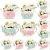 24 Pcs Charming Tea Party Flower Box Centerpieces, DIY Spring Princess Theme w/4 Styles Cute Teapot Shape for Mother¡¯s Day Wedding Shower Party Decor - 2 of 4