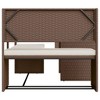 vidaXL Patio L-Shaped Sofa & Table Set - Brown Poly Rattan with Cream Cushions, Steel Frame, Comfortable Outdoor Seating for Garden/Terrace - 4 of 4
