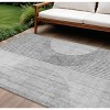 Gray Silver And Charcoal Geometric Washable Indoor Outdoor Area Rug - 2 of 4