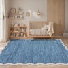 Modern Scalloped Living Room Rugs, Washable Solid Soft Bedroom Carpet Non Slip, Indoor Contemporary Home Decor Rugs - 3 of 4