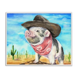 Stupell Industries Wild West Cowboy Pig, 14" x 11" - 1 of 4