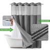 BAGOKIE 71"x74" Boho Tufted Chevron Stripes Hookless Shower Curtain - 2 of 4