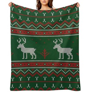 Christmas Deer Christmas Throw Blanket Soft Fleece Christmas Blanket Cozy Flannel Throw for Couch Bed 30x40 inches - 1 of 1