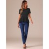INSPIRE CHIC Women's Short Sleeve Round Neck Stretch Business Classic Peplum Top - 4 of 4