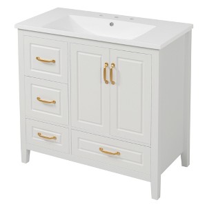 Dexmalle 36 inch Bathroom Vanity with Soft-closing Doors - 1 of 4