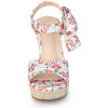 Allegra K Women's Floral Printed Slingback Wedge Sandals - 2 of 4