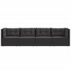 vidaXL 4 Piece Patio Lounge Set with Cushions Black Poly Rattan - 4 of 4