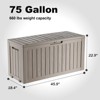 Kumasinova 72 Gal Deck Box with Ample Storage,All-Weather PP Resin Outdoor Storage Box,UV Protected & Waterproof,KD Design - 3 of 4