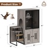 GustoWave Cat Litter Box Enclosure Furniture, 2 in 1 Hidden Double Cabinet Enclosed Litter Box with Ladder Wooden Cat Furniture - 2 of 4