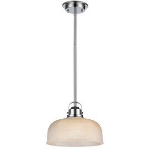 Chloe Lighting Lucie Industrial-Style 1 Light Chrome Finish Ceiling Mini Pendant 11" Wide - 1 of 2