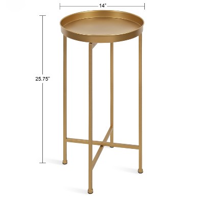 Gold Metal Foldable Tray Accent Table