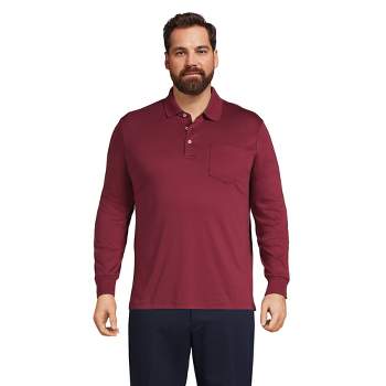 Lands' End Men's Long Sleeve Super Soft Supima Polo Shirt With