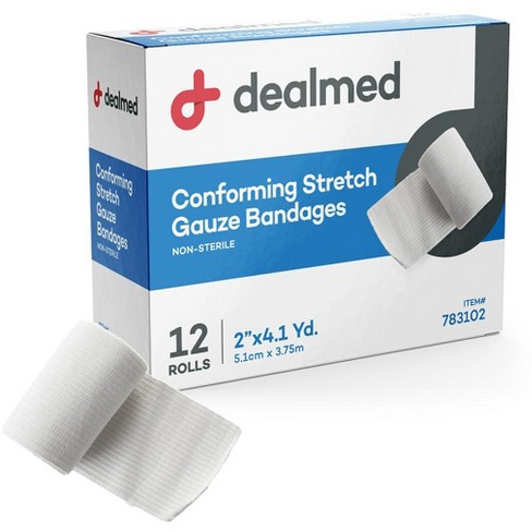 Dealmed 2 Conforming Stretch Gauze Bandages, Non-sterile, Non-adherent Wrap  Dressing, 12 Count (pack Of 1) : Target
