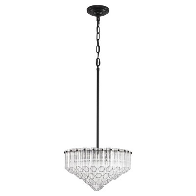 CityFurn 6-Light Modern Tiered Chandelier with Glass Shades