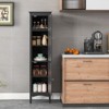 Tangkula Freestanding Bathroom Storage Cabinet Tall Narrow Storage Cabinet with 1 Adjustable Shelf 1 Drawer and 2 Doors Gray/Coffee/Black/White - 2 of 4