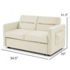 FONTOI Loveseats Sofa Bed with Pull-out Bed, Convertible Sleeper Couch with Adjsutable Back and Arm Pockets for Living Room, Beige, 54.5"*31.5"*33" - 3 of 4
