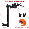 Hitch-Mounted Bike Rack, Foldable Steel Frame Bicycle Car Rack with Anti-Rattle Hitch Tightener and Tie Straps, Bike Carrier Rack Hitch - 3 of 4