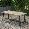Outdoor Wooden Dining Table,8 Seat Acacia Wood Dining Table With Metal Frame,Rectangular Dining Table For Patio Kitchen Backyard-Coolbibila - 2 of 4