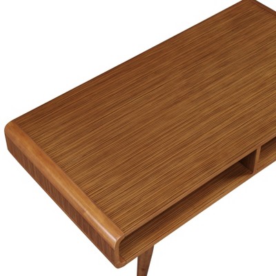 Zambrano Wood Round Chic Coffee Table with Open Storage