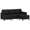 vidaXL Faux Leather 3-Seater Sofa and Footstool Set, Black, Elegant Design, Easy to Clean, for Living Room, Lounge, and Bedroom - 2 of 4