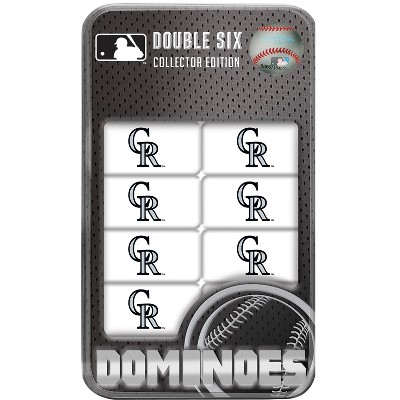 MasterPieces Officially Licensed MLB Colorado Rockies 28 Piece Dominoes Game for Adults