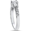 Pompeii3 3/4ct Three Stone Princess Cut Diamond Engagement Ring 14K White Gold - 3 of 4