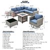 XIZZI 9-Piece Wicker Outdoor Patio Fire Pit Sectional Sofa Set with Cushions, All Weather Conversation Couch Set and Swivel Rocking Chairs - 3 of 4