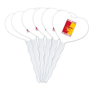 Pittsburgh State University Primary Logo Heart Love Cupcake Picks Toppers Decoration Set of 6 - 1 of 4