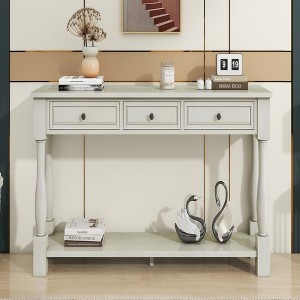 CAVINAS Modern Console Table,63 inch Entryway Table with 3 Convenient Drawers and Open Shelf for Living Room,Hallway - 1 of 4