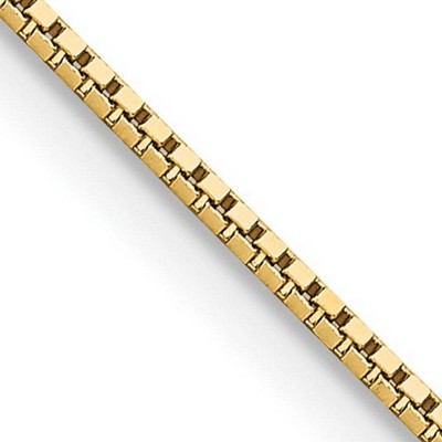 Black Bow Jewelry 1mm 14K Yellow Gold Solid Box Chain Necklace